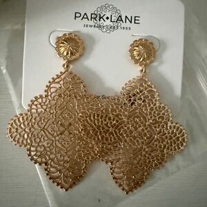Park Lane Gold Coralie Filigree Statement Drop Earrings